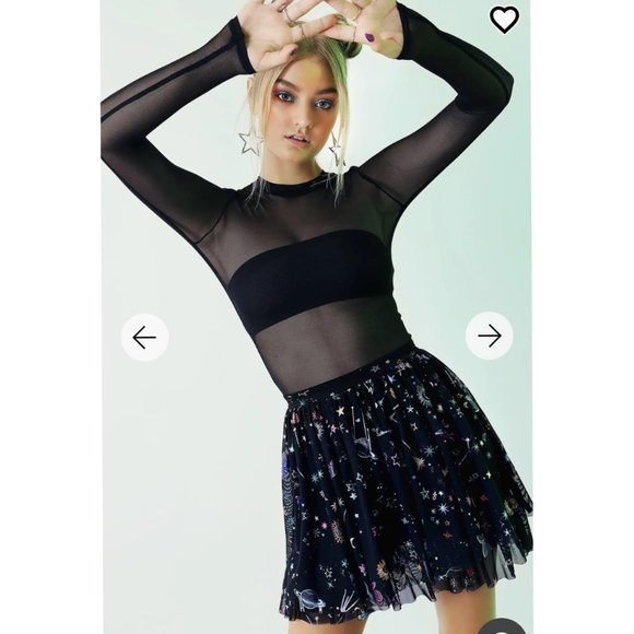 Blackmilk Celestial Sketch Sheer Tier Skirt - Picture 4 of 6